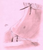 rysunek przedstawiający kobietę w bieliźnie